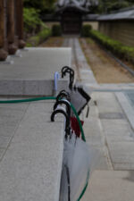 Der Regenschirm bleibt draussen, aber auf jedenfall in Reih und Glied Fukuoka